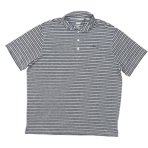 PUMA Men's Size XL Blue Striped Polo Shirt Polyester Short Sleeve - Picture 1 of 6